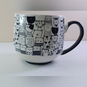 Ma Maison Black & White Cats Coffee Mug Tea Cup Kitty Cats Cat Lover